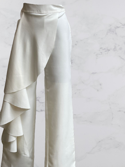 Pantalon palazzo ivory bolero