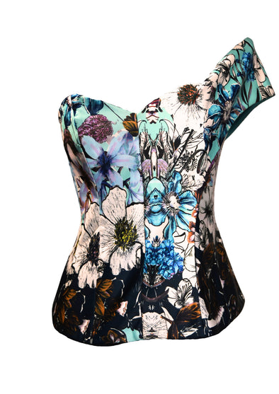 Blusa estampada medio hombro