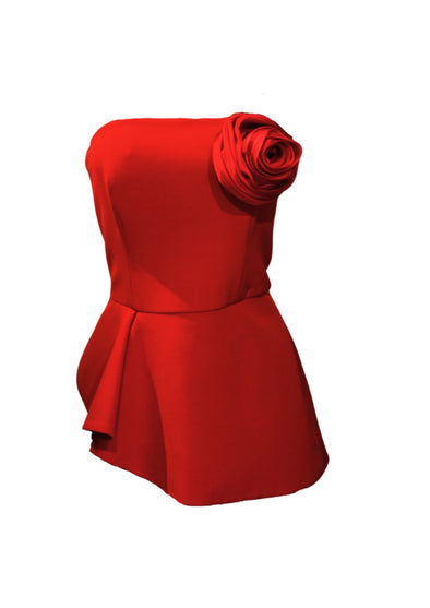 Top strapless rosa