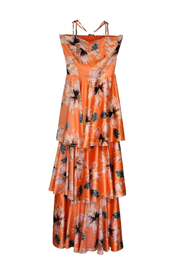 Vestido estampado naranja