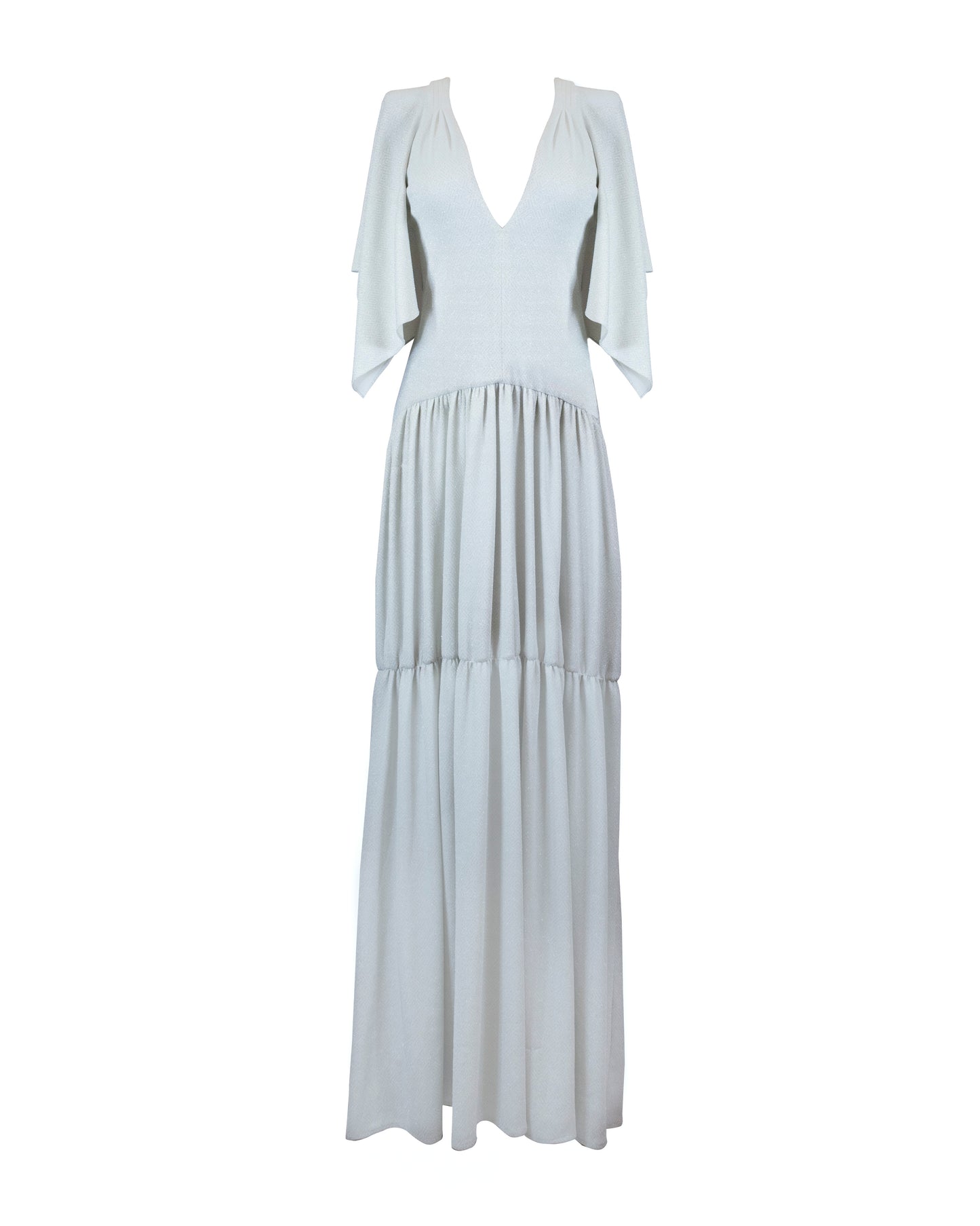 Vestido largo gris claro
